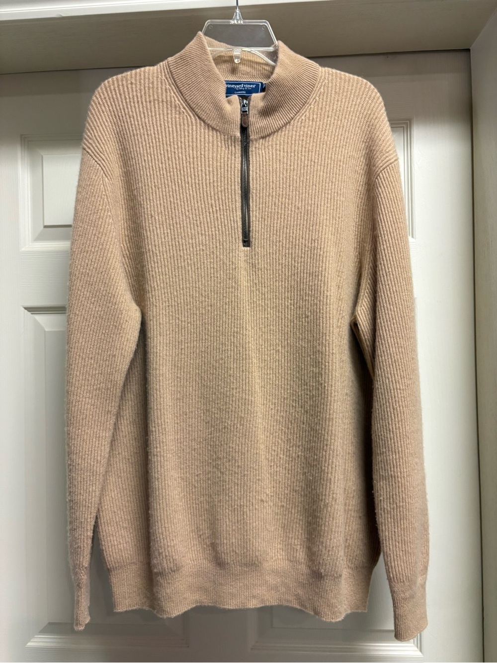 Vineyard Vines Men’s Half-Zip Ribbed Sweater Cashmere